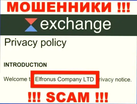 Информация о юр лице Waves Exchange, ими является контора Elfronus Company LTD