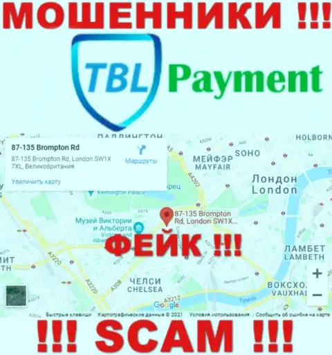 С незаконно действующей организацией TBL Payment не сотрудничайте, данные касательно юрисдикции липа