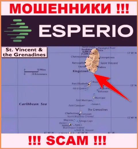 Офшорные интернет мошенники Esperio Org прячутся вот здесь - Kingstown, St. Vincent and the Grenadines
