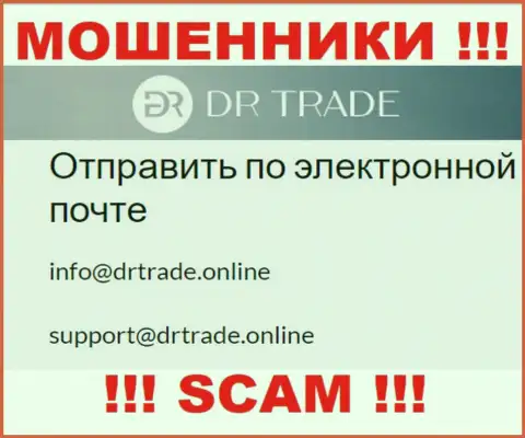 Не пишите сообщение на е-мейл лохотронщиков DR Trade, предоставленный у них на сайте в разделе контактной информации - довольно рискованно