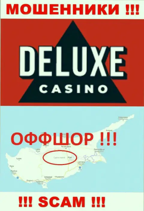Deluxe Casino - это противозаконно действующая компания, пустившая корни в оффшорной зоне на территории Кипр