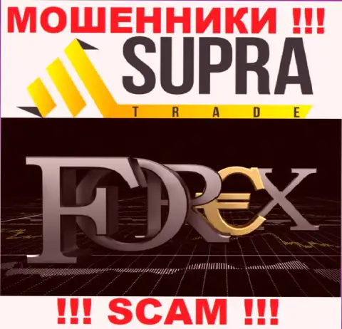Не советуем доверять вложенные денежные средства Супра Трейд, так как их область деятельности, Forex, обман