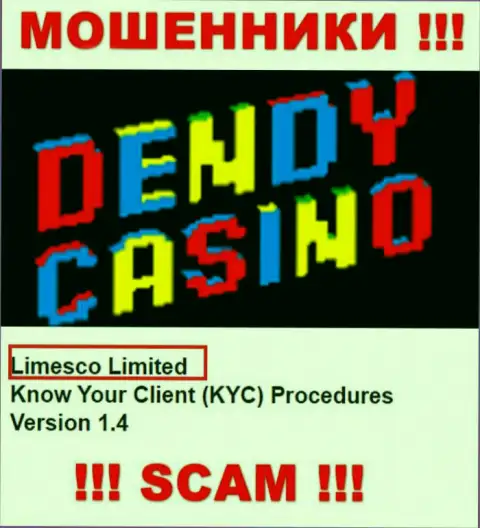 Информация про юридическое лицо internet-мошенников Dendy Casino - Limesco Ltd, не обезопасит Вас от их лап