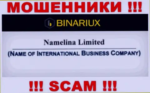 Бинариукс - это интернет-мошенники, а управляет ими Namelina Limited