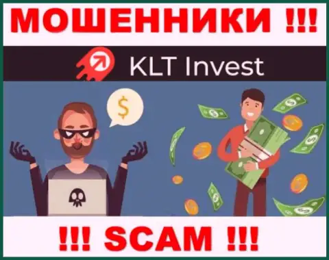 Не нужно погашать никакого налога на заработок в KLT Invest, все равно ни рубля не выведут