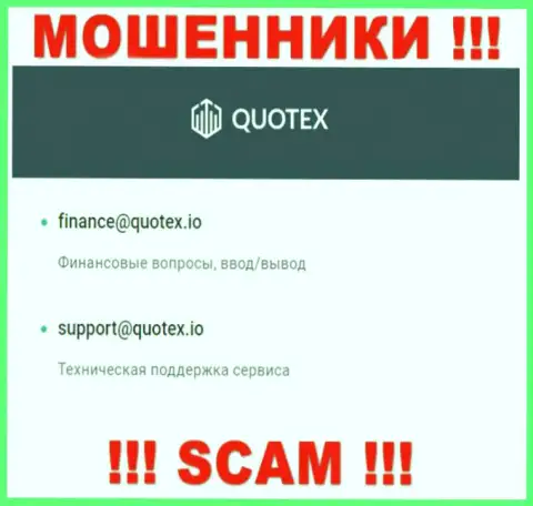 E-mail мошенников Quotex
