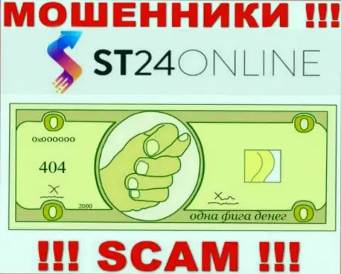 Надеетесь получить заработок, имея дело с брокерской компанией ST24 Online ? Указанные internet мошенники не позволят