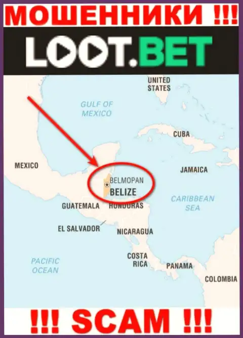 Советуем избегать совместного сотрудничества с мошенниками ЛоотБет, Belize - их официальное место регистрации