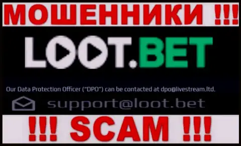 Связаться с шулерами LootBet можете по представленному электронному адресу (инфа взята была с их сайта)