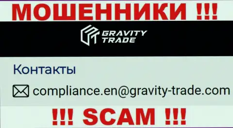 Слишком рискованно переписываться с интернет-мошенниками Gravity-Trade Com, и через их адрес электронного ящика - жулики