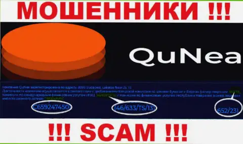 Обманщики QuNea Com не прячут свою лицензию на осуществление деятельности, опубликовав ее на web-ресурсе, но будьте начеку !