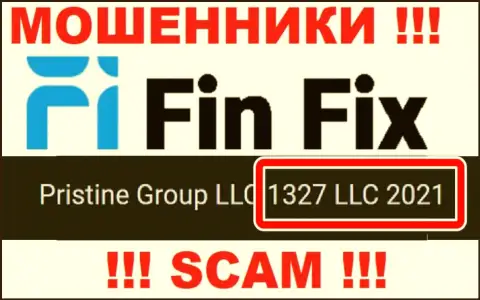 Номер регистрации очередной противоправно действующей компании FinFix - 1327 LLC 2021