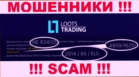 Не сотрудничайте с организацией Loots Trading, даже зная их лицензию, предложенную на сайте, Вы не спасете свои денежные вложения