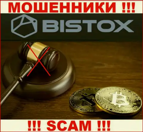 На web-ресурсе аферистов Bistox Com Вы не найдете сведений о их регуляторе, его НЕТ !!!