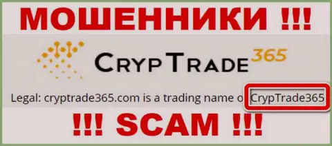Юридическое лицо КрипТрейд365 - CrypTrade365, такую информацию предоставили мошенники у себя на сайте