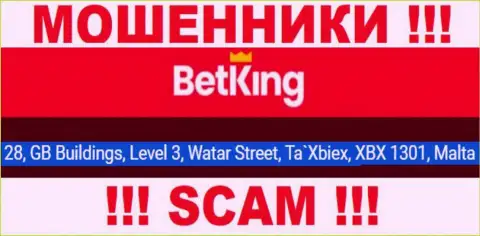 28, GB Buildings, Level 3, Watar Street, Ta`Xbiex, XBX 1301, Malta - адрес, где зарегистрирована контора БетКингОн