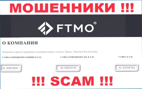 Компания ФТМО Ком представила свой рег. номер у себя на официальном интернет-сервисе - 09213741