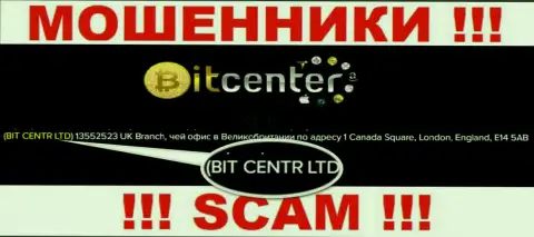 BIT CENTR LTD управляющее конторой BitCenter Co Uk