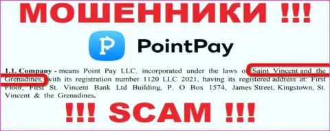 PointPay Io - это незаконно действующая организация, пустившая корни в офшоре на территории Kingstown, St. Vincent and the Grenadines