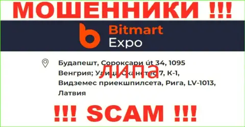 Юридический адрес регистрации компании BitmartExpo Com ложный - совместно сотрудничать с ней нельзя