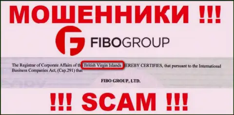 Лохотрон Fibo Group зарегистрирован на территории - British Virgin Islands