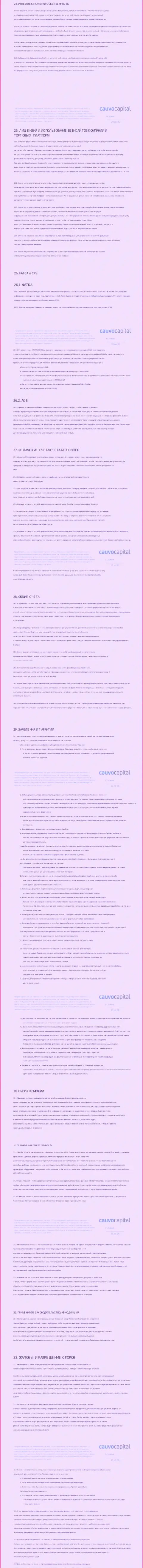4 часть пользовательского соглашения организации Cauvo Capital