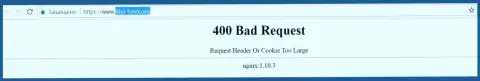 Официальный web-ресурс брокерской компании Фибо Груп Лтд некоторое количество дней недоступен и показывает - 400 Bad Request (ошибочный запрос)